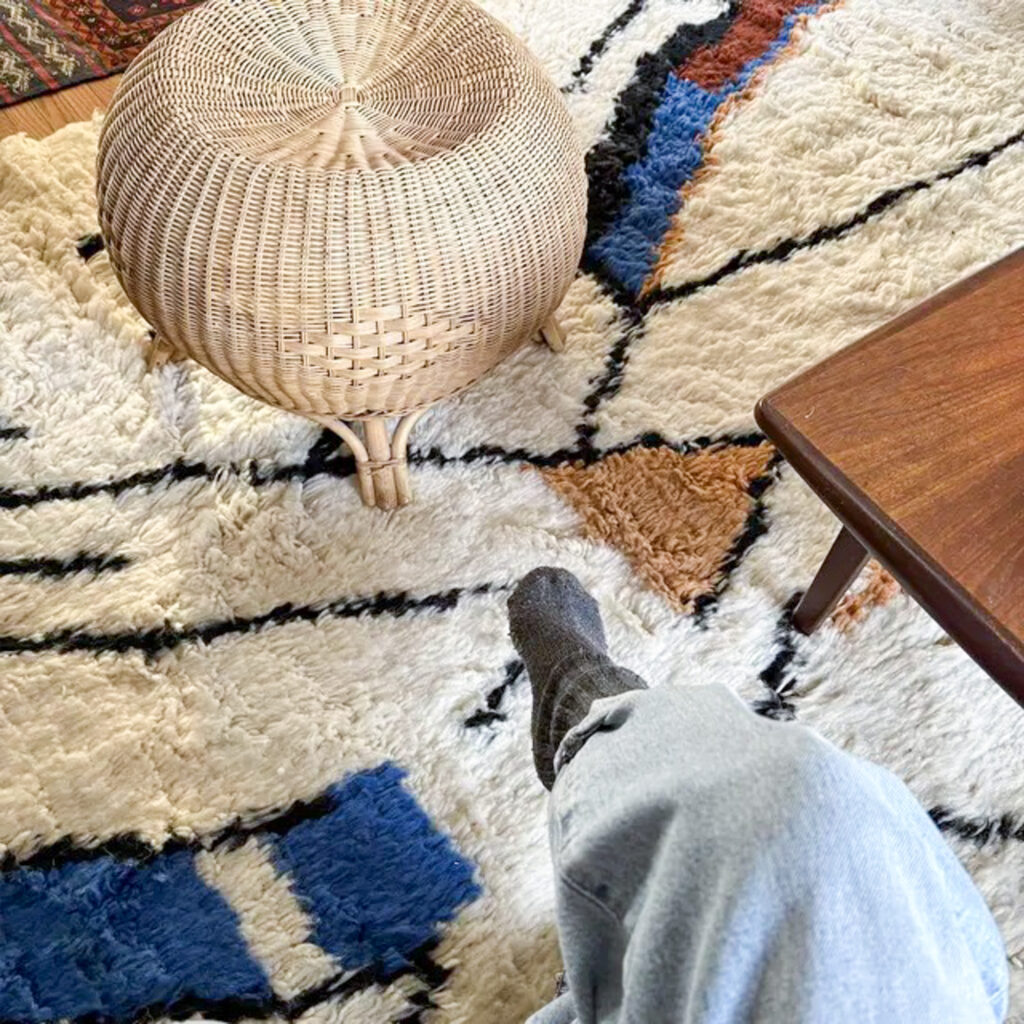 Blue Brown Moroccan Rug